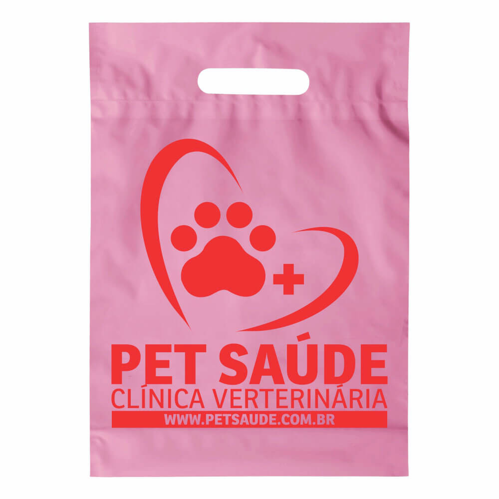 Sacolas Personalizadas Plásticas Boca Vazada 0,09 Micras Polietileno (Rosa)