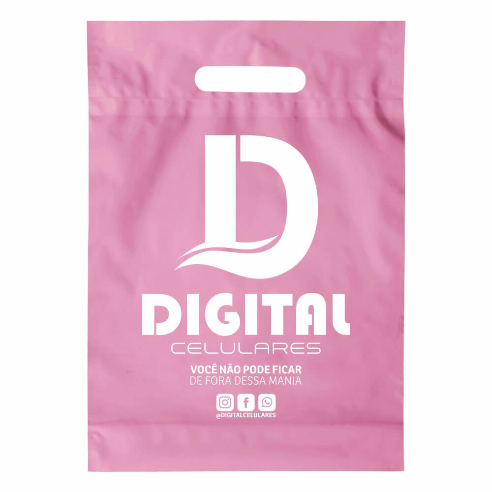 Sacolas Personalizadas Plásticas Boca Vazada 0,09 Micras Polietileno (Rosa)