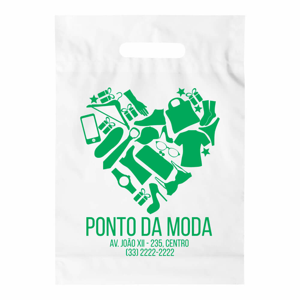 Sacolas Personalizadas Plásticas Boca Vazada 0,09 Micras Polietileno (Transparente)