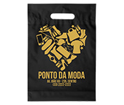 Sacolas Personalizadas Plásticas Boca Vazada 0,09 Micras Polietileno (Preta)