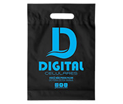 Sacolas Personalizadas Plásticas Boca Vazada 0,09 Micras Polietileno (Preta)