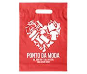 Sacolas Personalizadas Plásticas Boca Vazada 0,09 Micras Polietileno (Vermelha)
