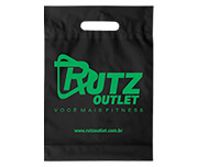 Sacolas Personalizadas Plásticas Boca Vazada 0,09 Micras Polietileno (Preta)