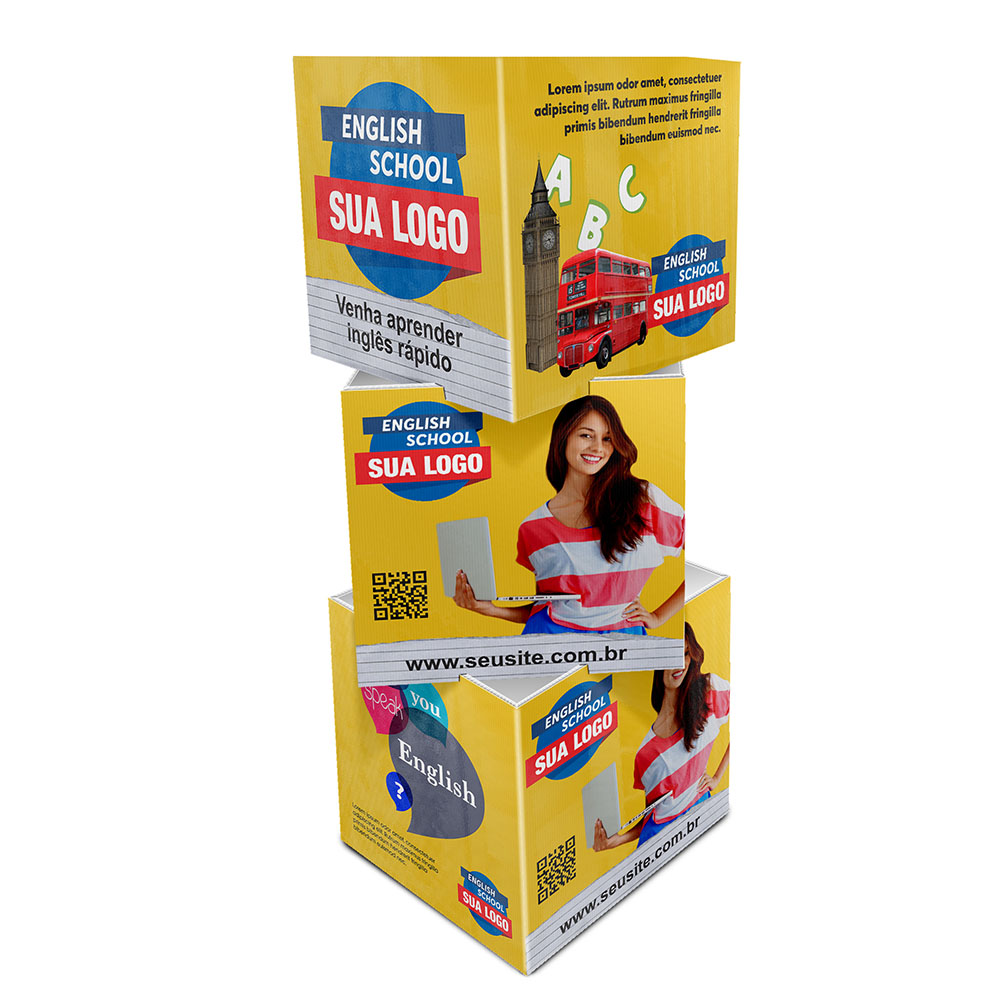 Totens Polionda 4mm Quadriedo de Polionda Com 3 Cubos