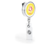 Porta Cracha Retratil Com Presilha (Branco)