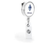 Porta Cracha Retratil Com Presilha (Branco)