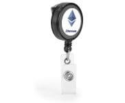 Porta Cracha Retratil Com Presilha (Preto)