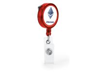 Porta Cracha Retratil Com Presilha (Vermelho)