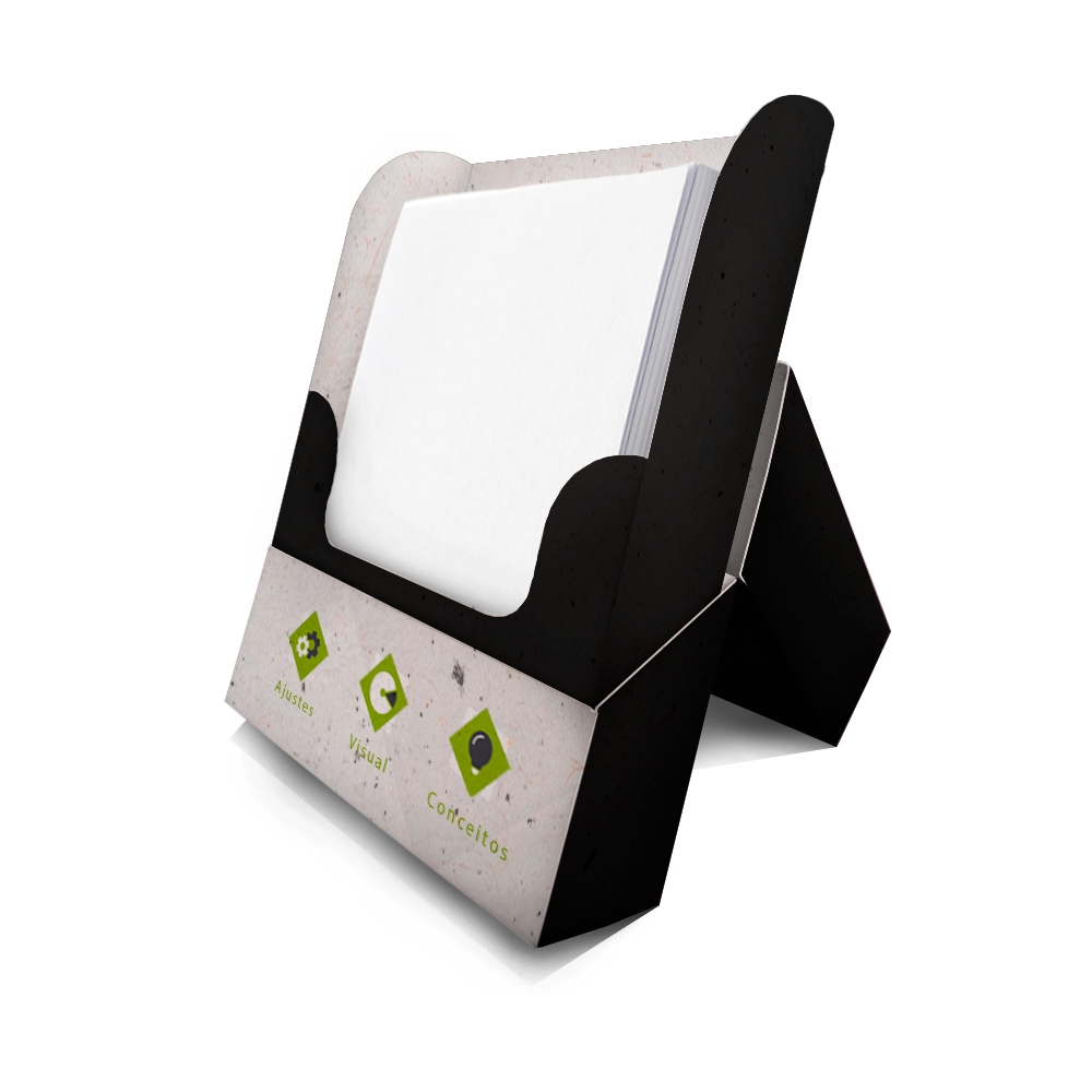 Caixa Porta Bloco Com Folhas Brancas Reciclato 240g Sem Verniz