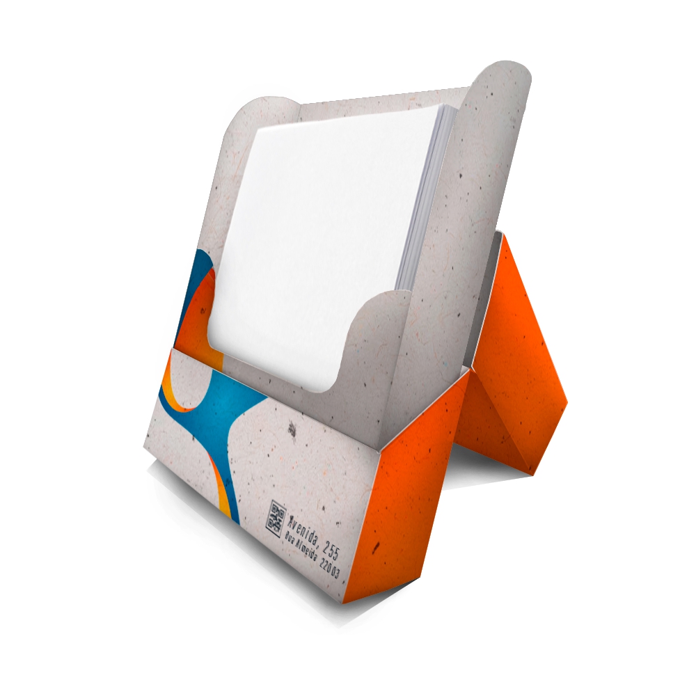 Caixa Porta Bloco Com Folhas Brancas Reciclato 240g Sem Verniz