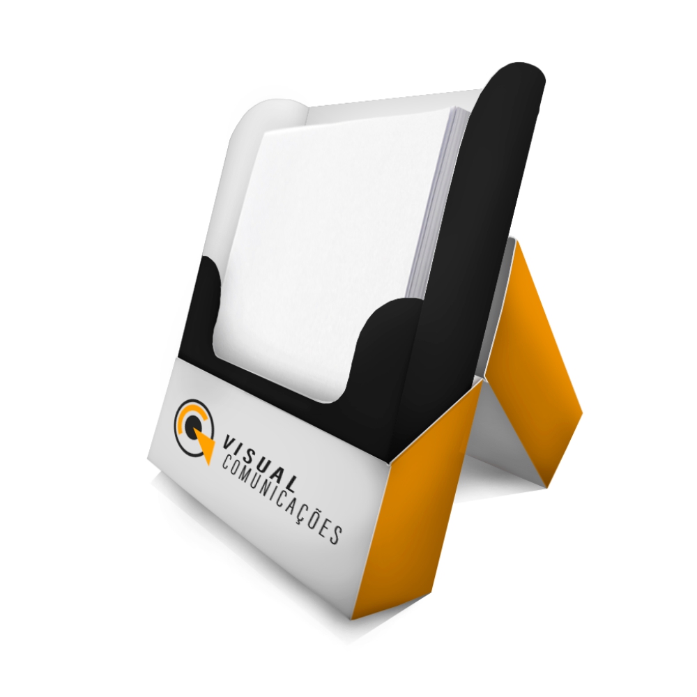 Caixa Porta Bloco Com Folhas Brancas Supremo 255g Verniz Uv Total Frente