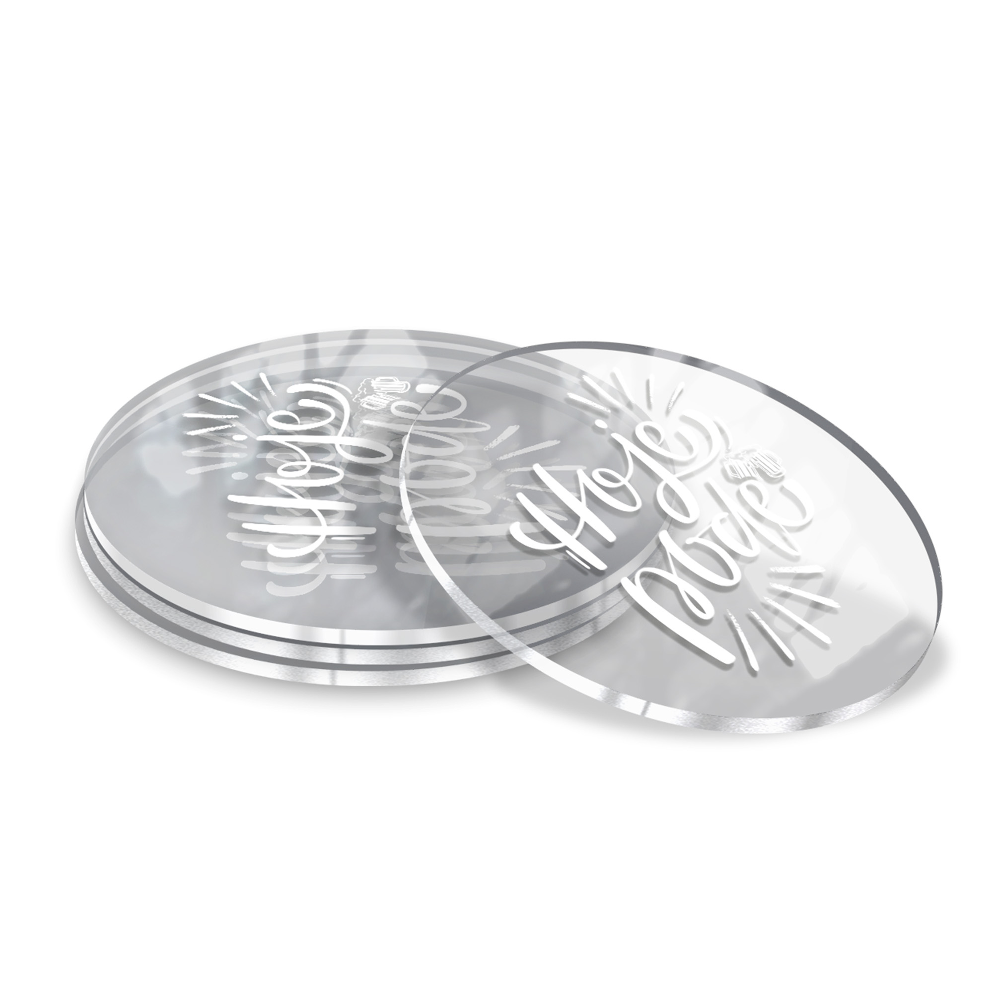 Porta Copos Acrílico 3mm Impressão Laser Transparente