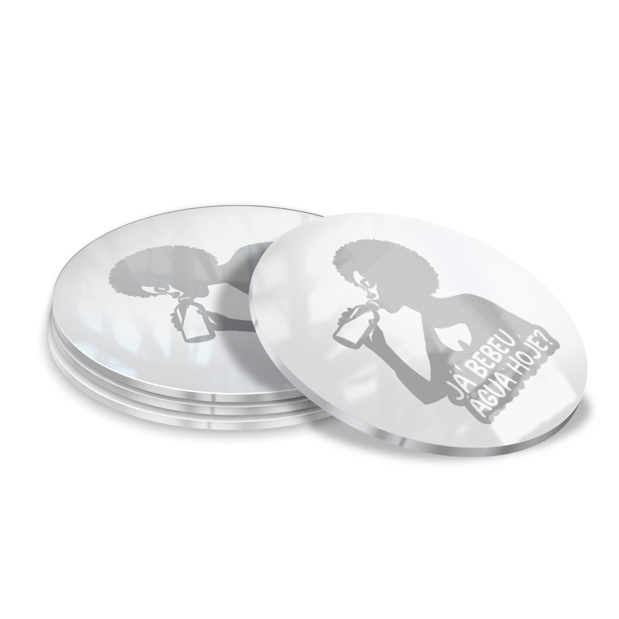 Porta Copos Acrílico 3mm Impressão Laser Branco