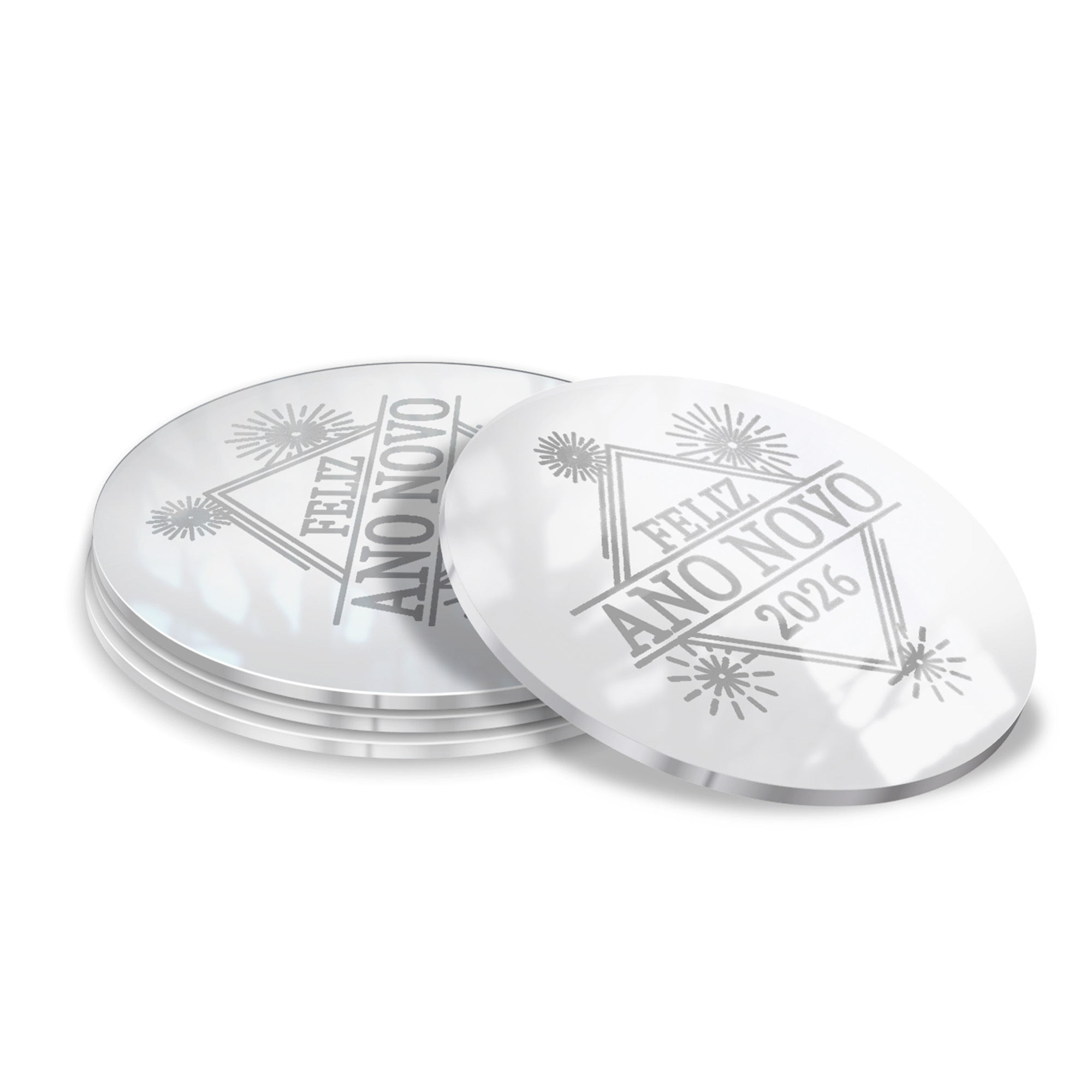 Porta Copos Acrílico 3mm Impressão Laser Branco