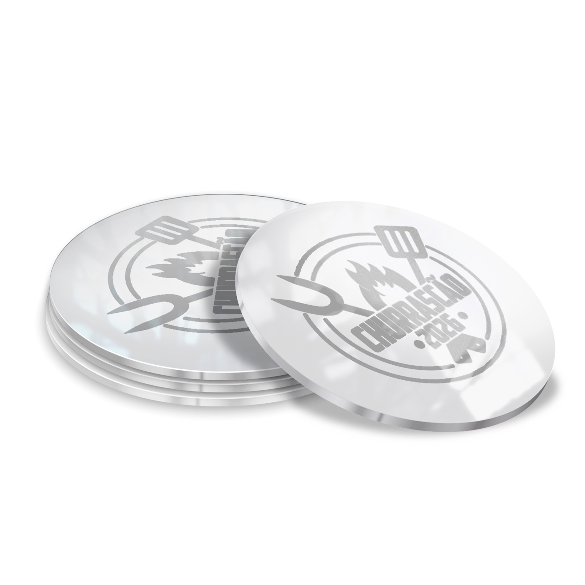 Porta Copos Acrílico 3mm Impressão Laser Branco