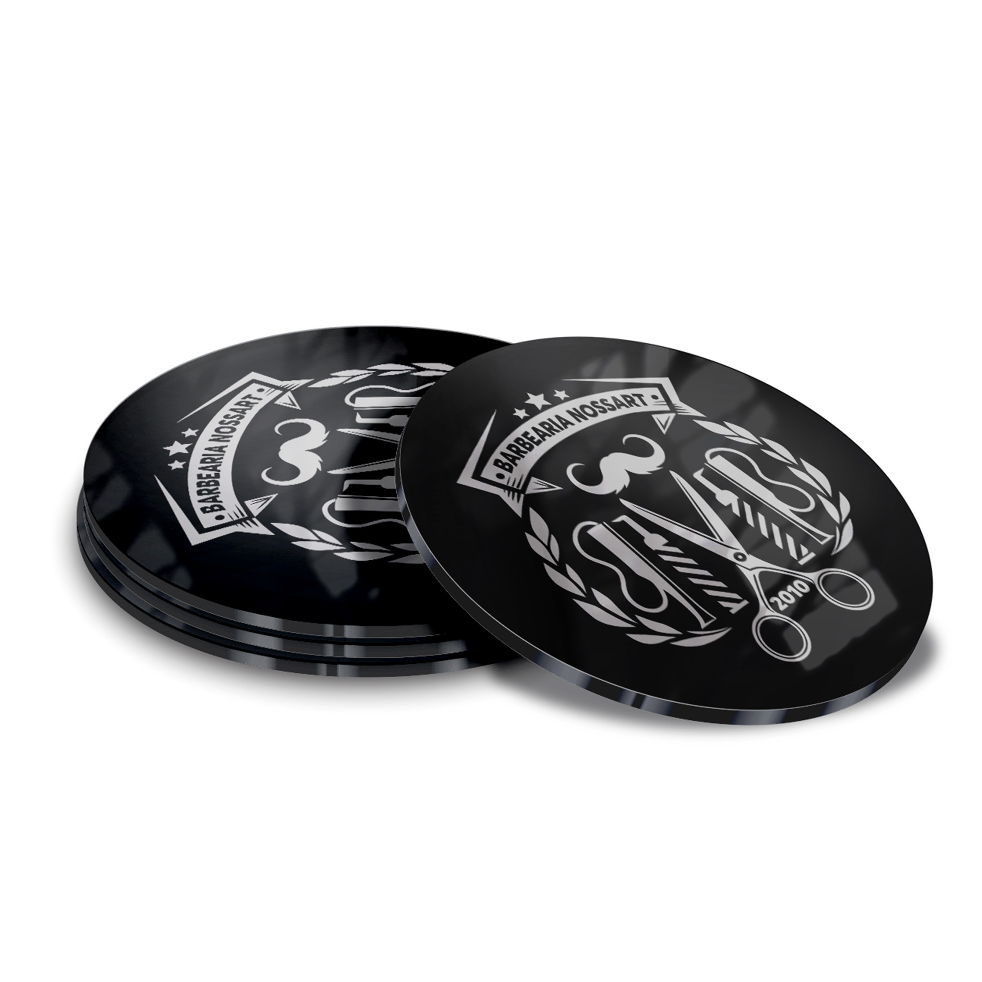 Porta Copos Acrílico 3mm Impressão Laser Preto