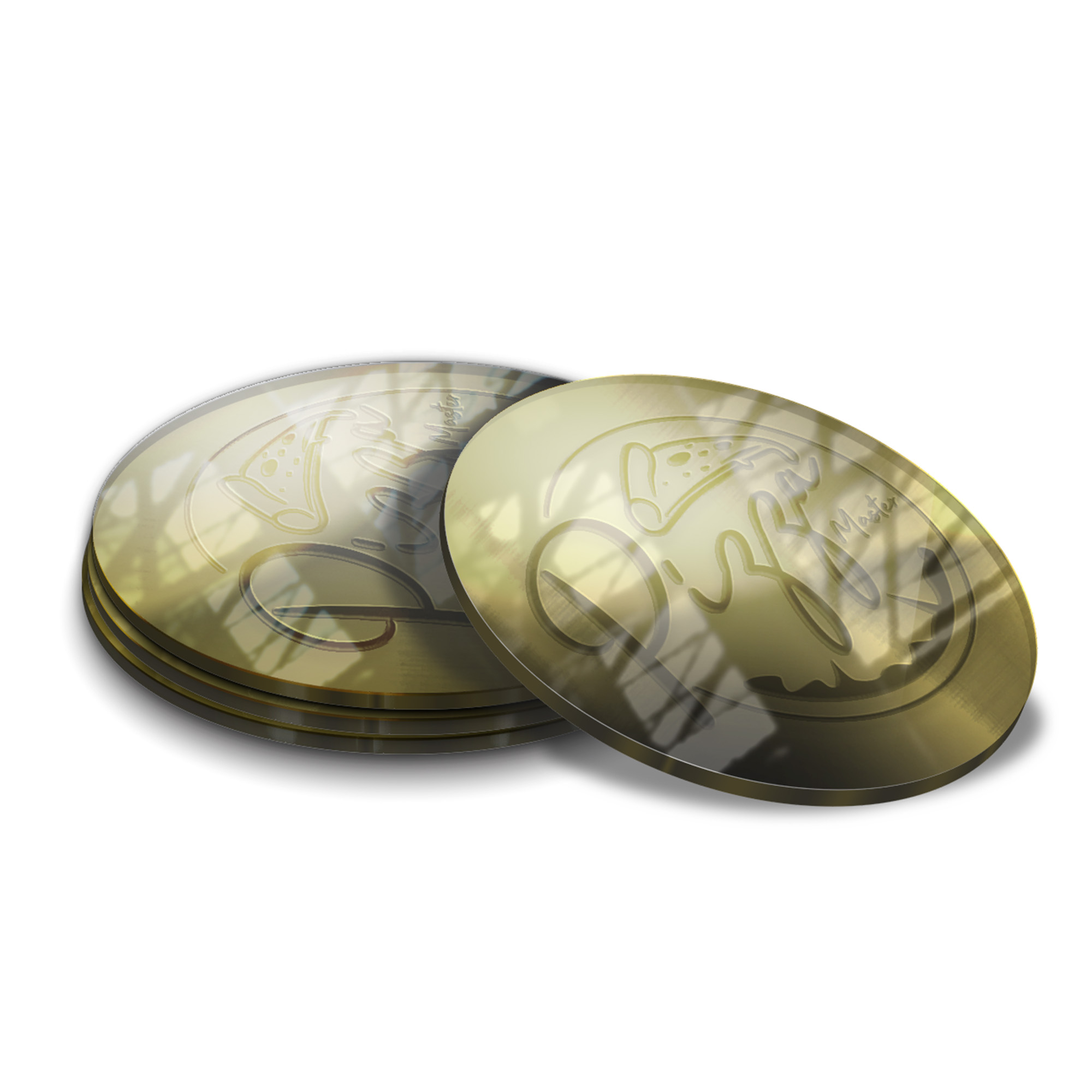 Porta Copos Acrílico 3mm Impressão Laser Espelhado Dourado