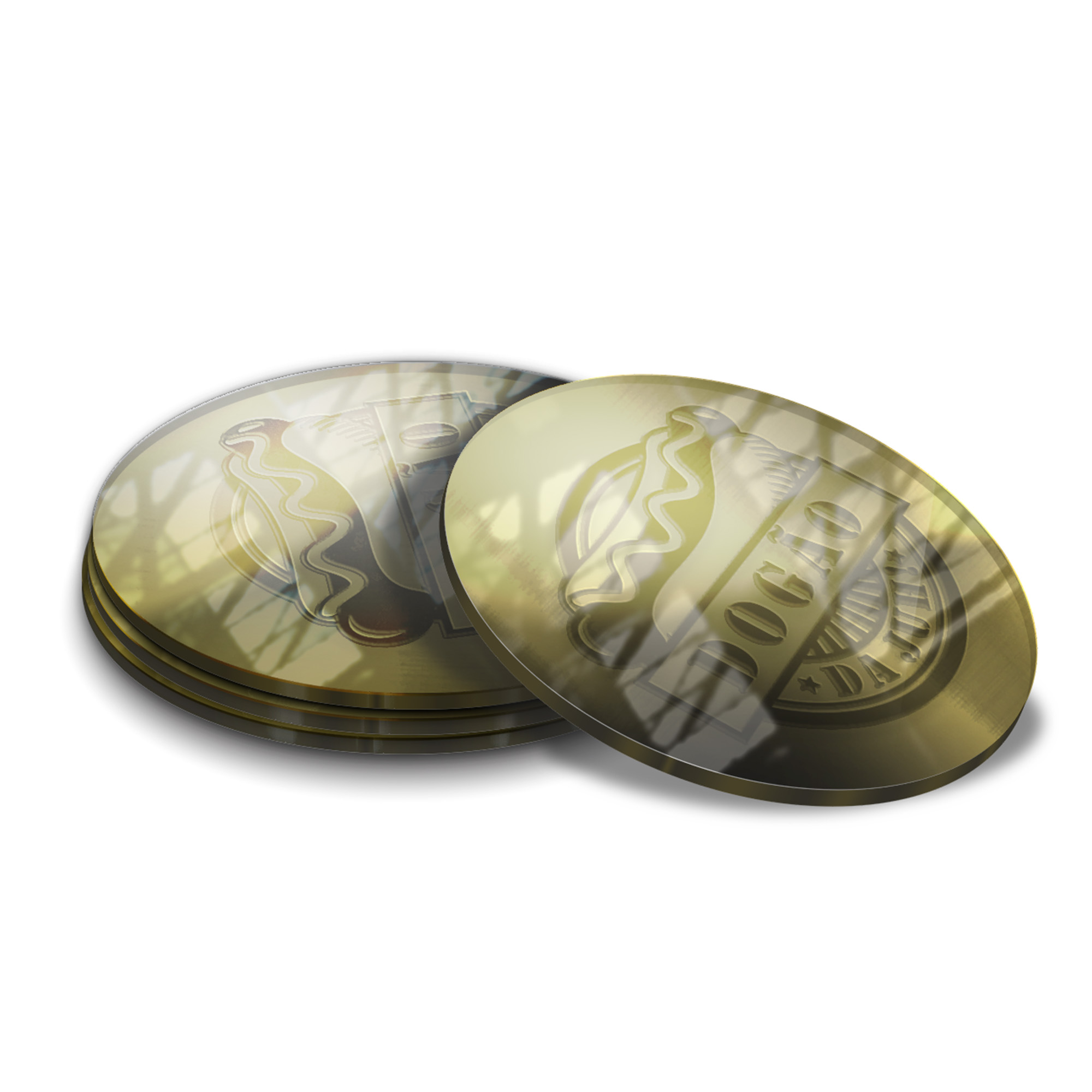 Porta Copos Acrílico 3mm Impressão Laser Espelhado Dourado