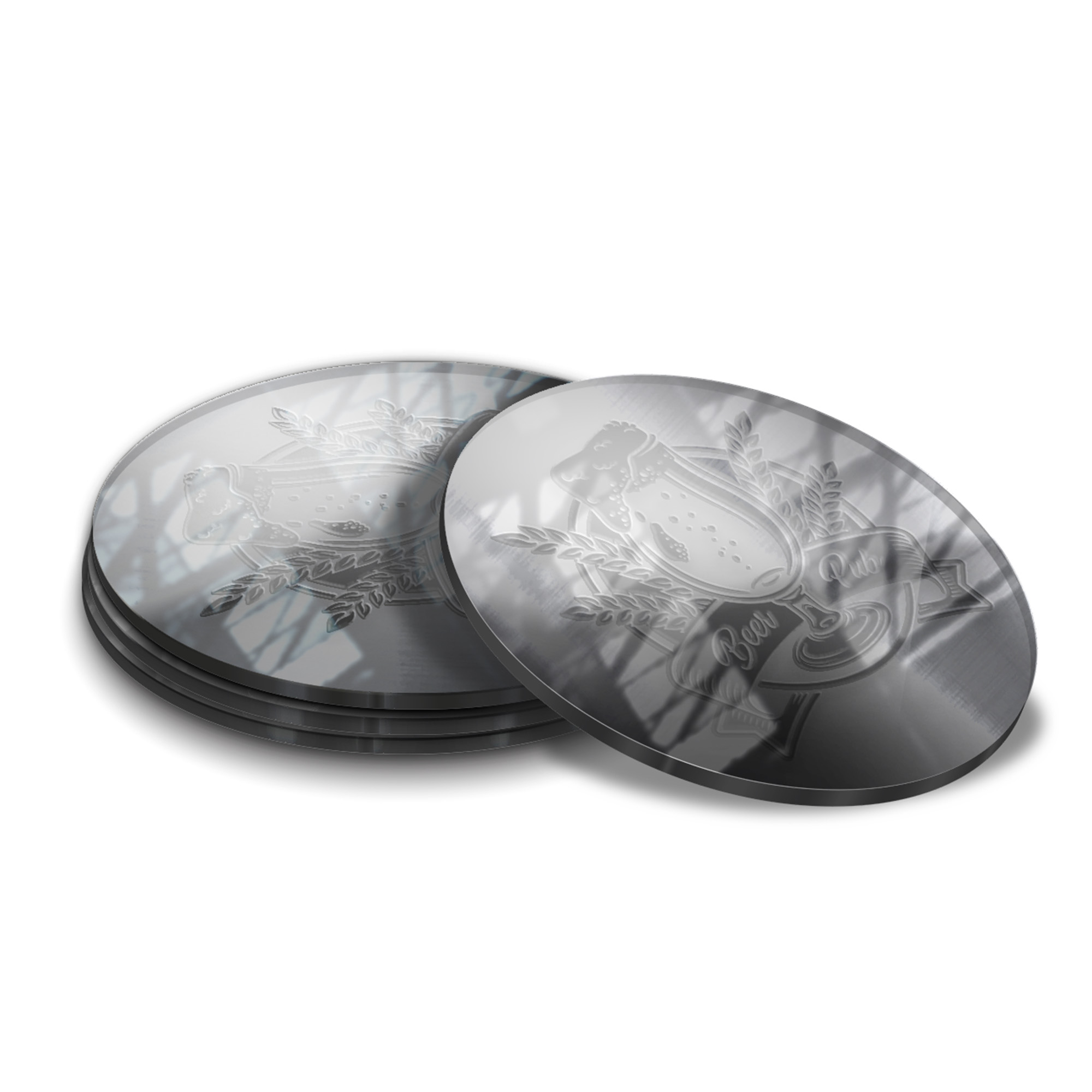 Porta Copos Acrílico 3mm Impressão Laser Espelhado Prateado