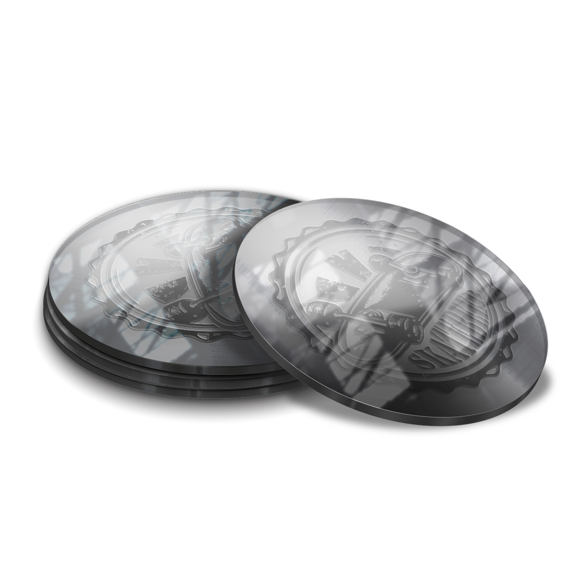 Porta Copos Acrílico 3mm Impressão Laser Espelhado Prateado