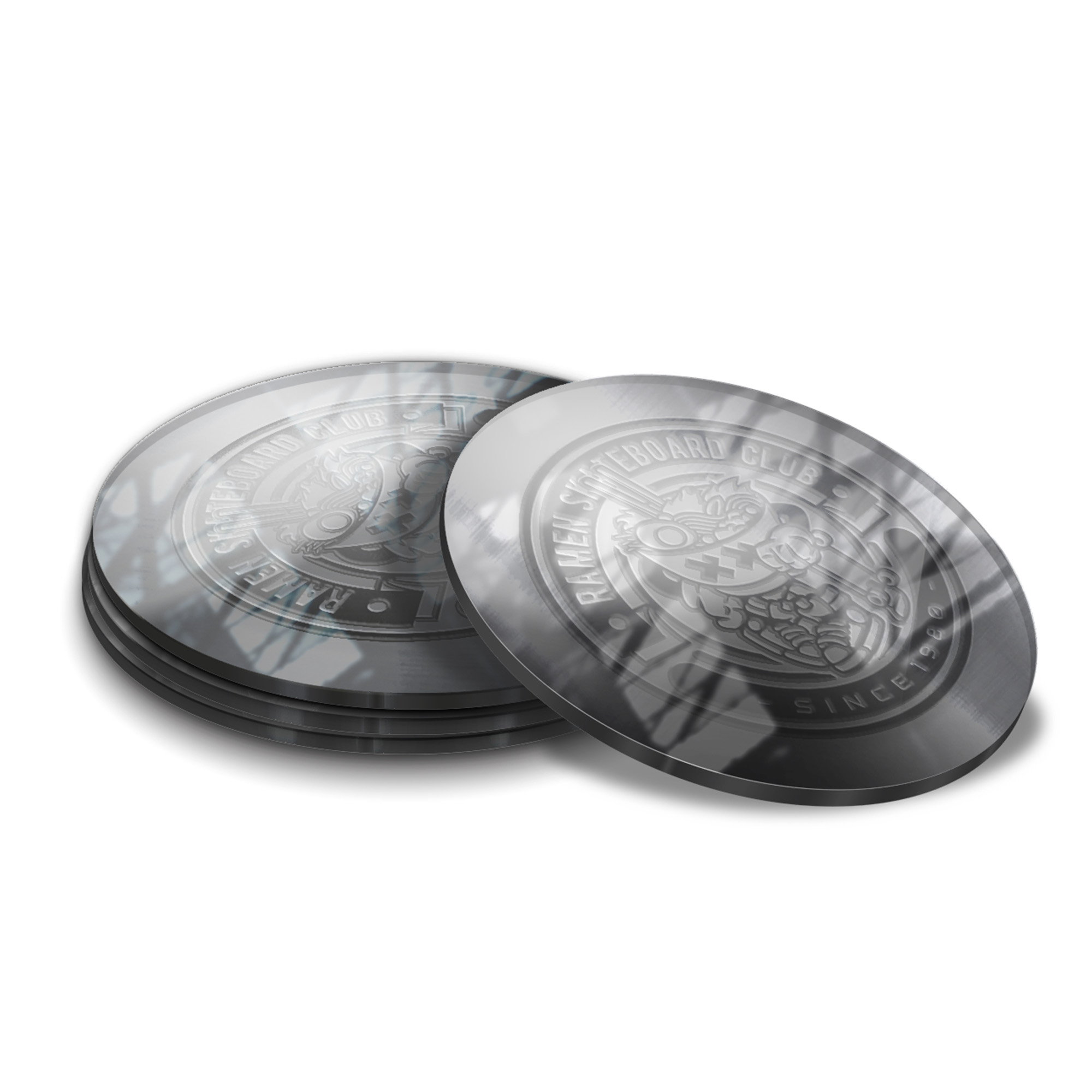 Porta Copos Acrílico 3mm Impressão Laser Espelhado Prateado