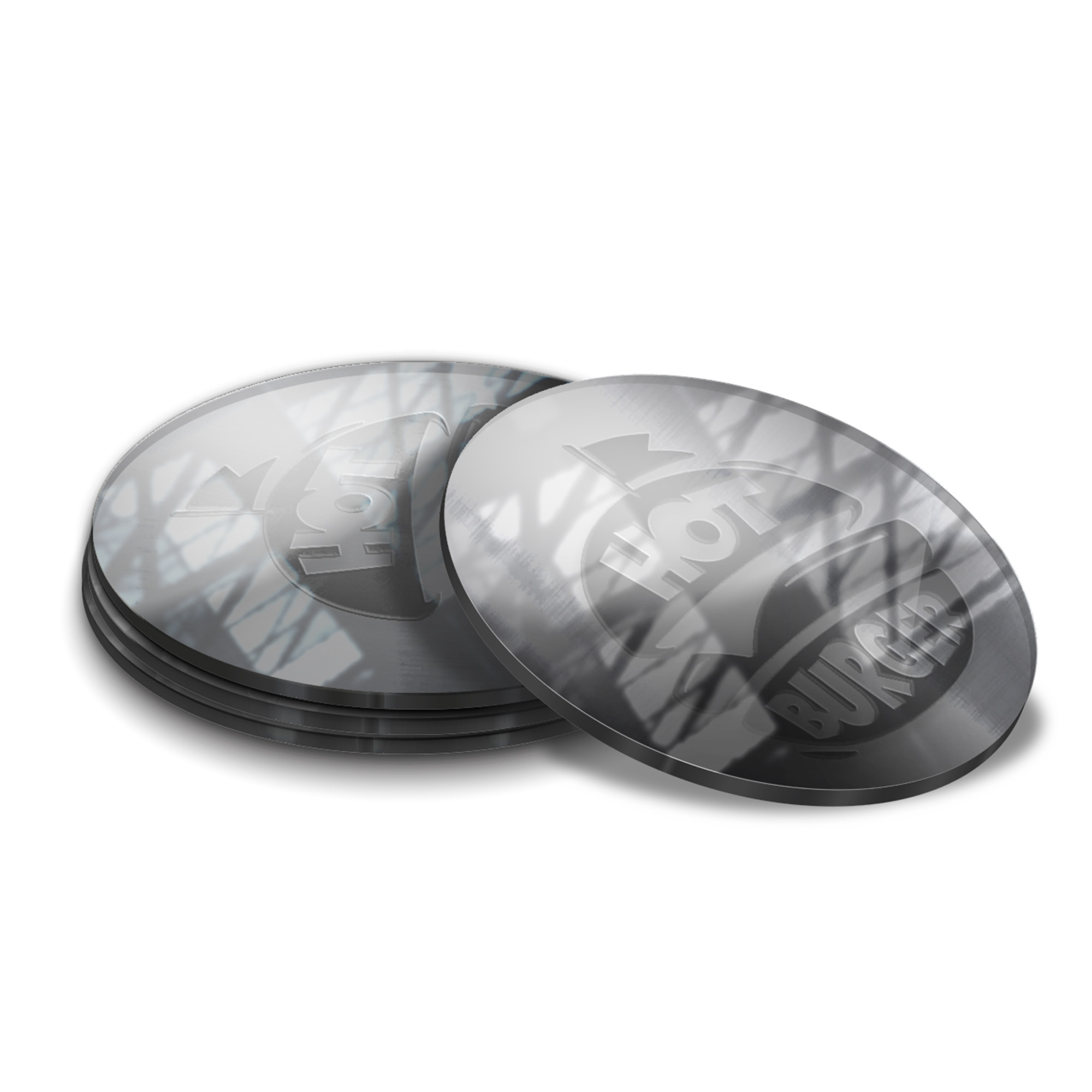 Porta Copos Acrílico 3mm Impressão Laser Espelhado Prateado