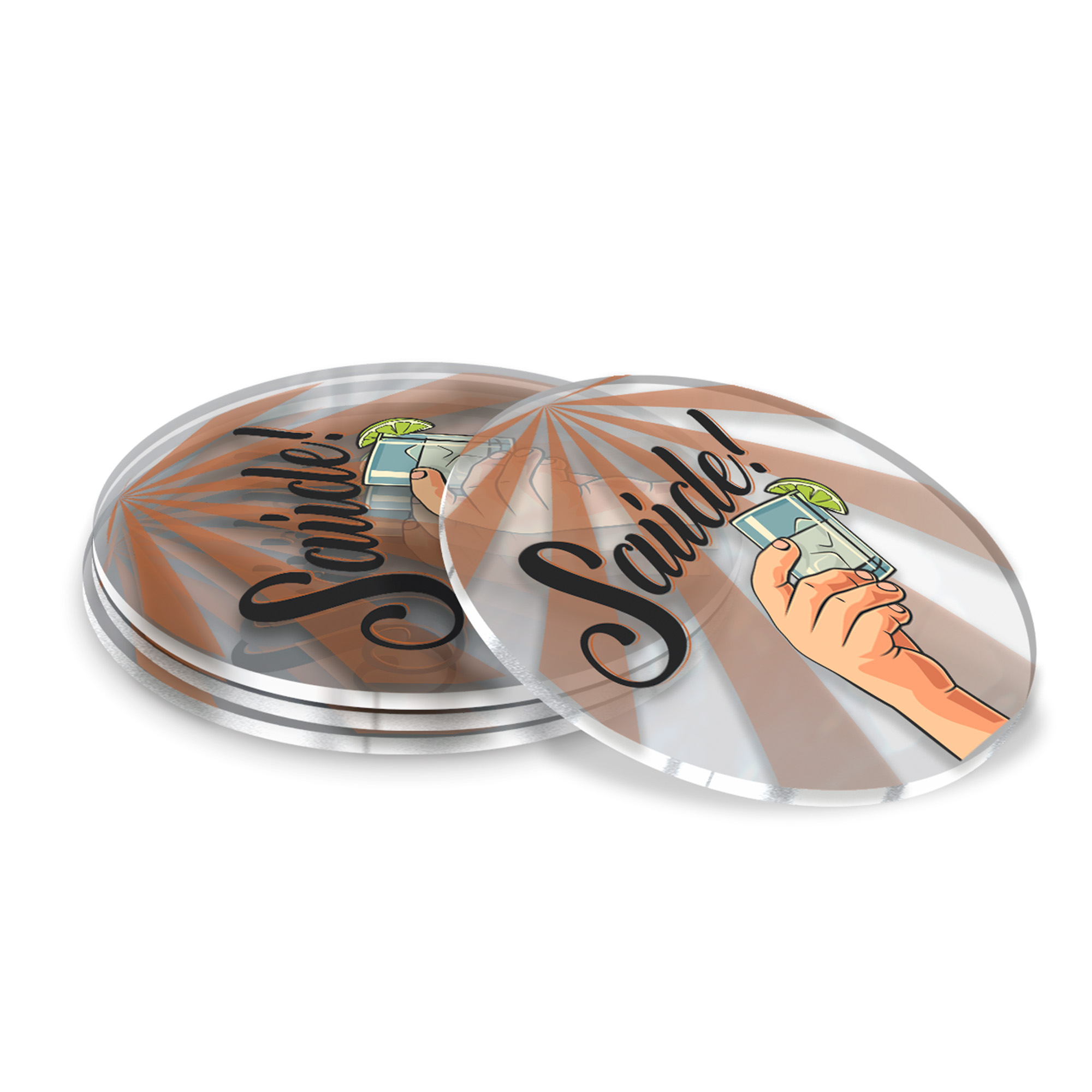 Porta Copos Acrílico 2mm Impressão Uv Acrílico Transparente