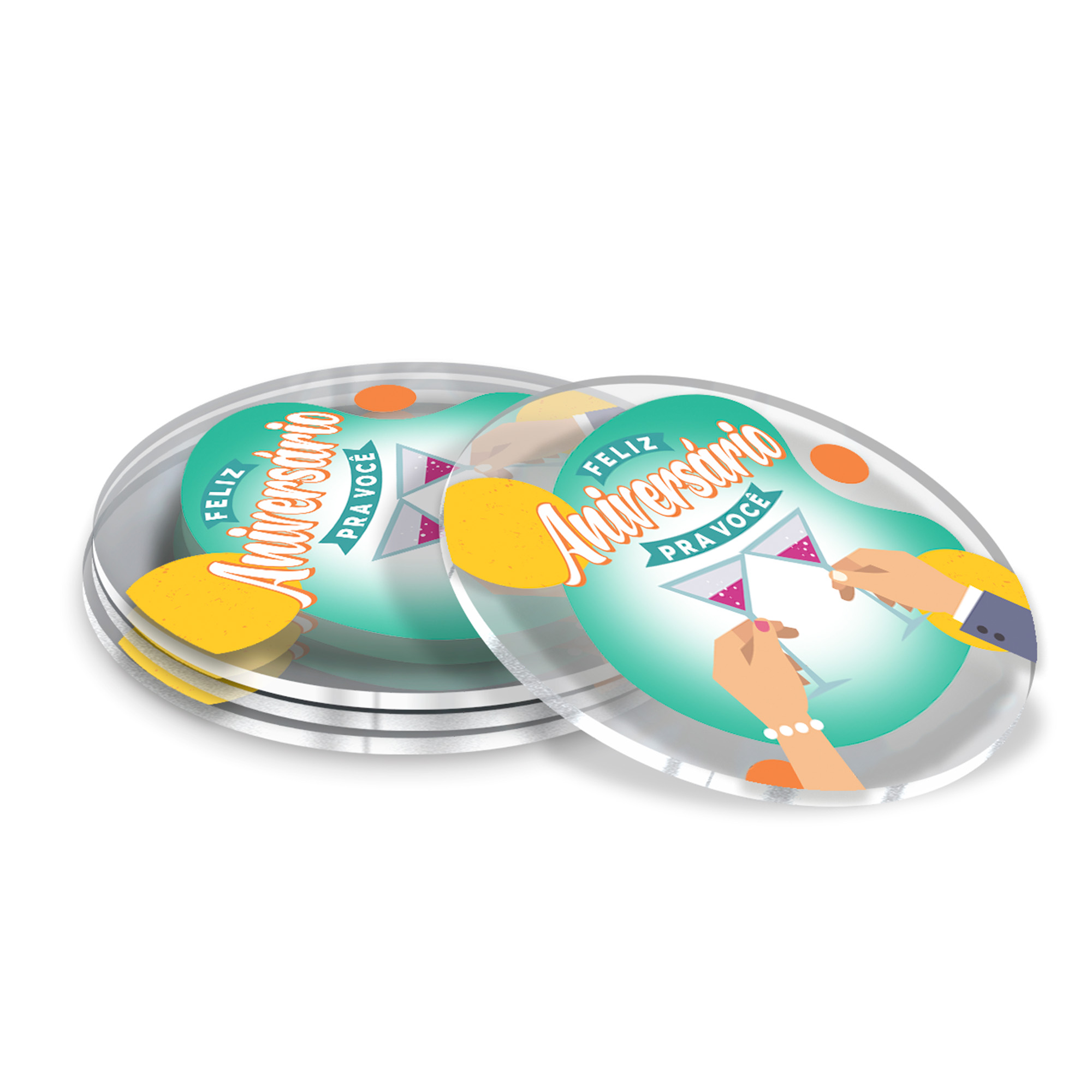 Porta Copos Acrílico 2mm Impressão Uv Acrílico Transparente