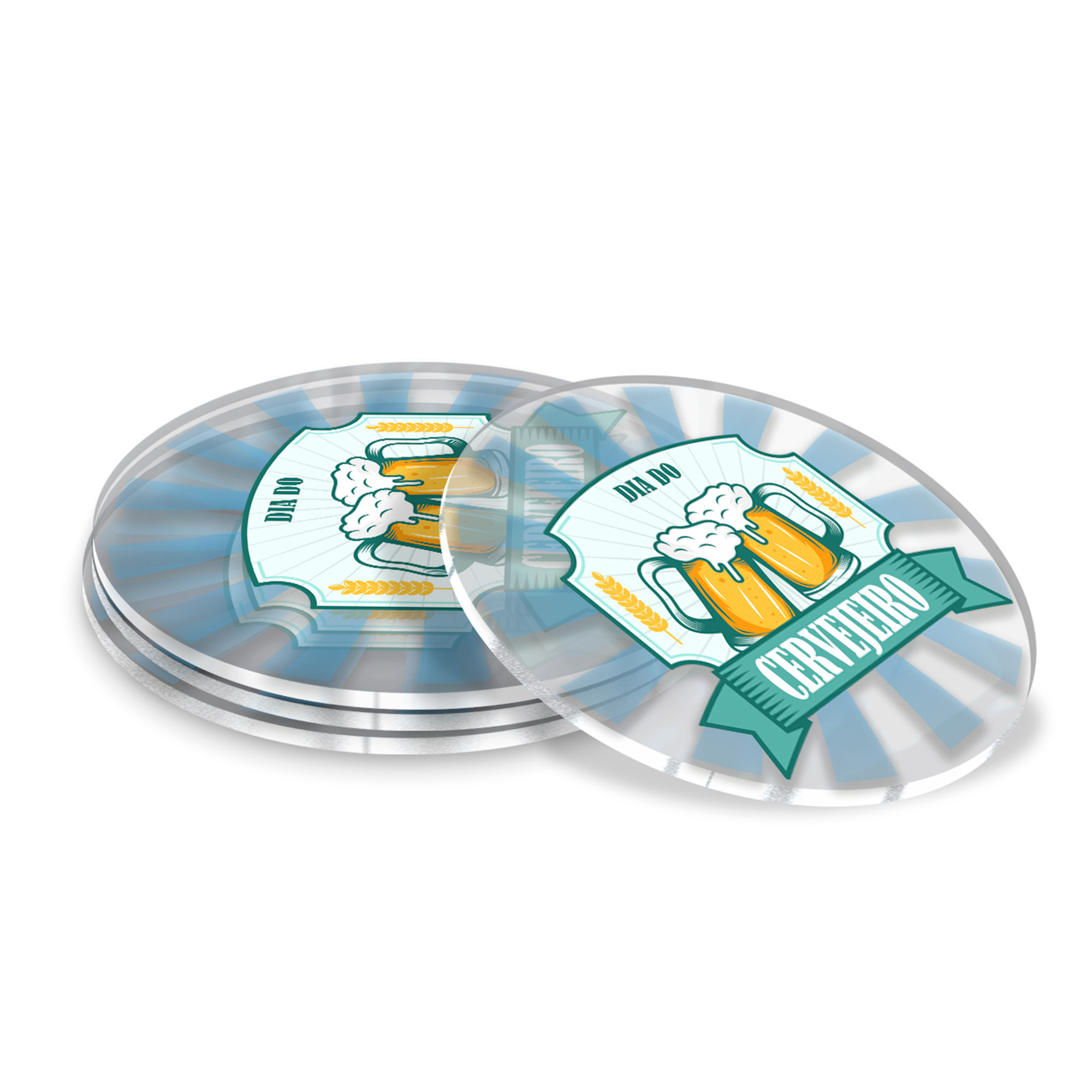 Porta Copos Acrílico 3mm Impressão Uv Transparente 3mm