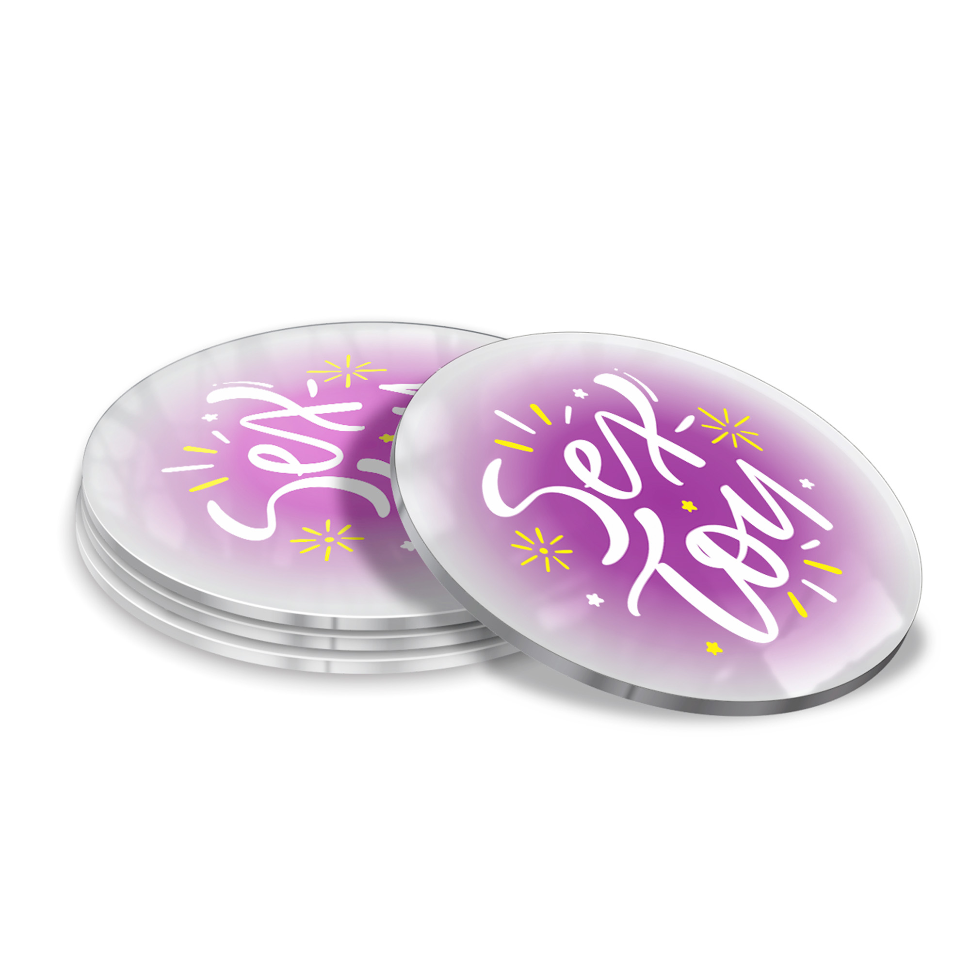 Porta Copos Acrílico 3mm Impressão Uv Branco 3mm