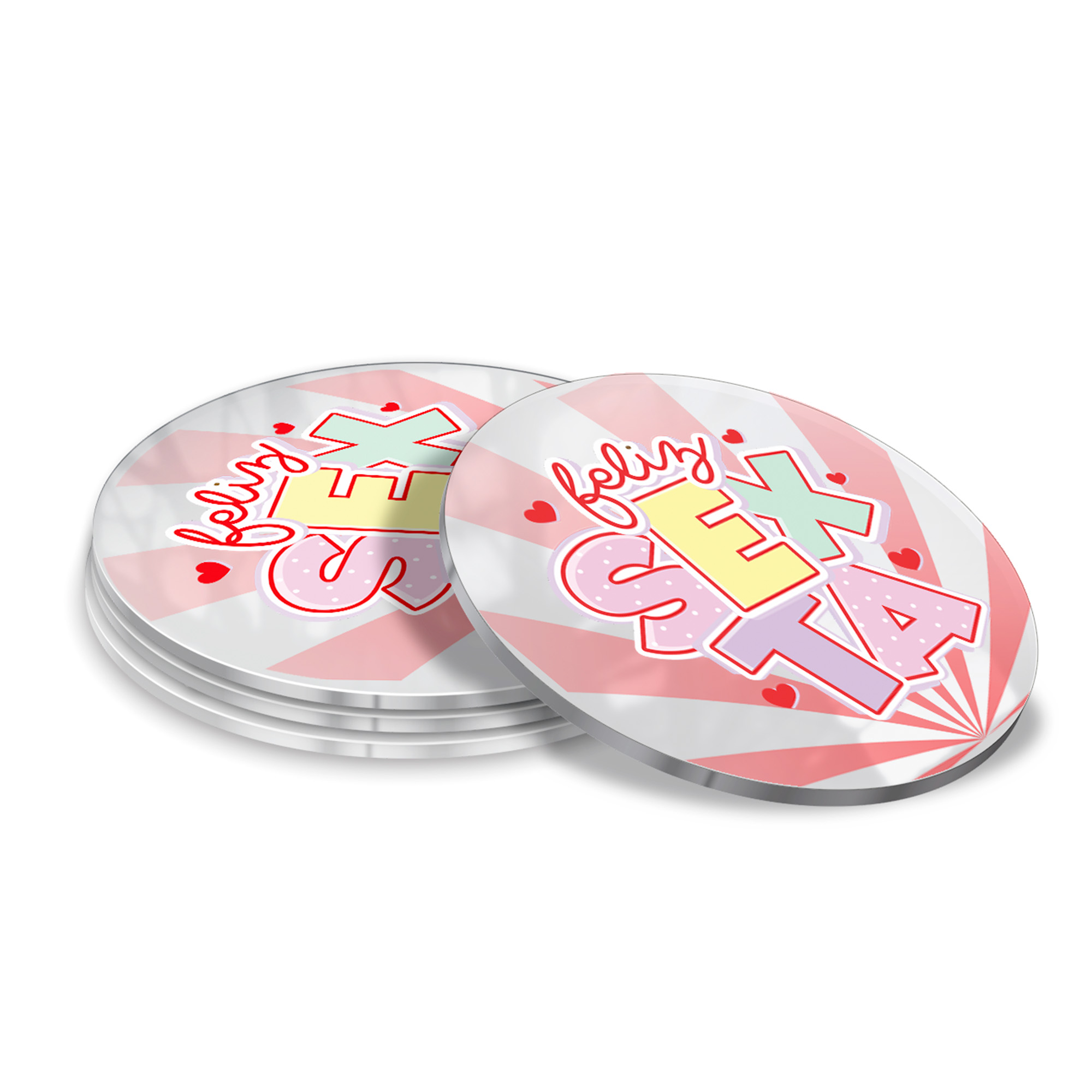 Porta Copos Acrílico 3mm Impressão Uv Branco 3mm