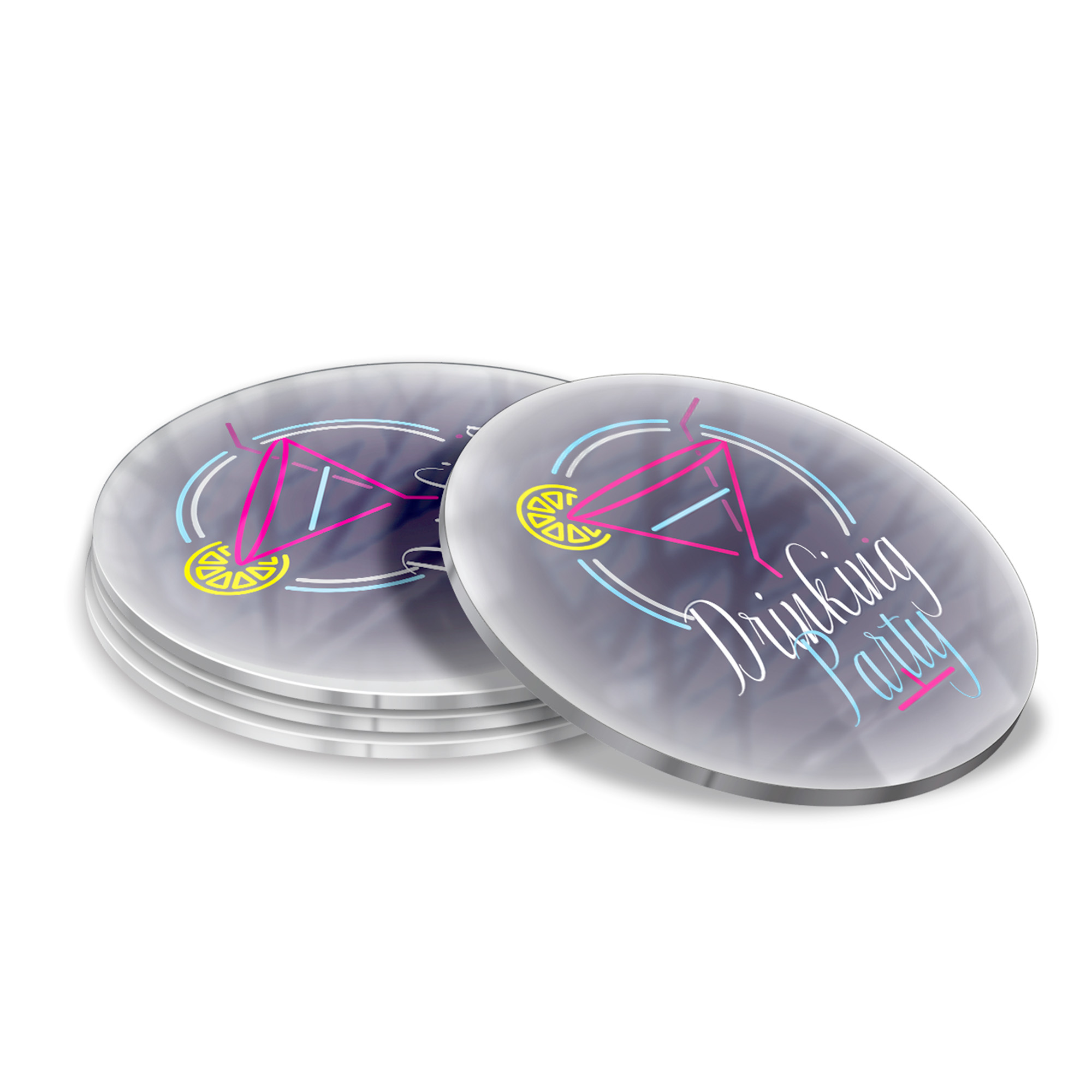 Porta Copos Acrílico 3mm Impressão Uv Branco 3mm