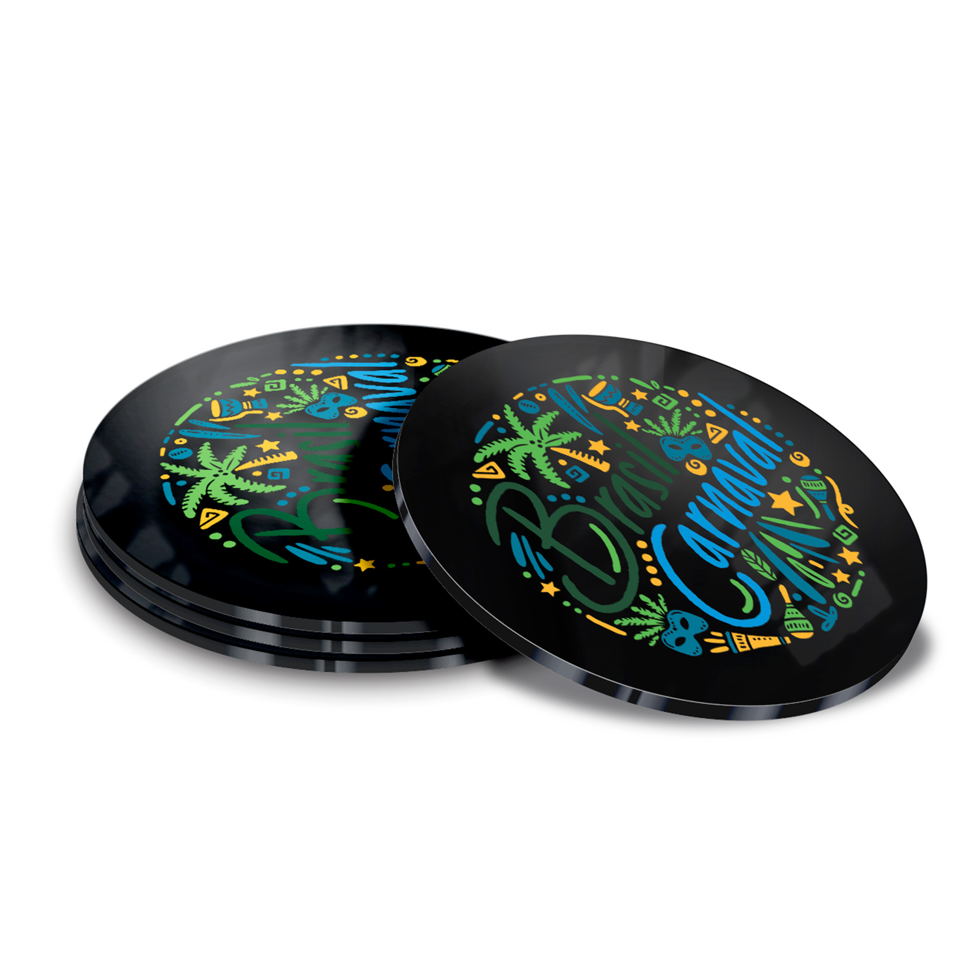 Porta Copos Acrílico 3mm Impressão Uv Preto 3mm