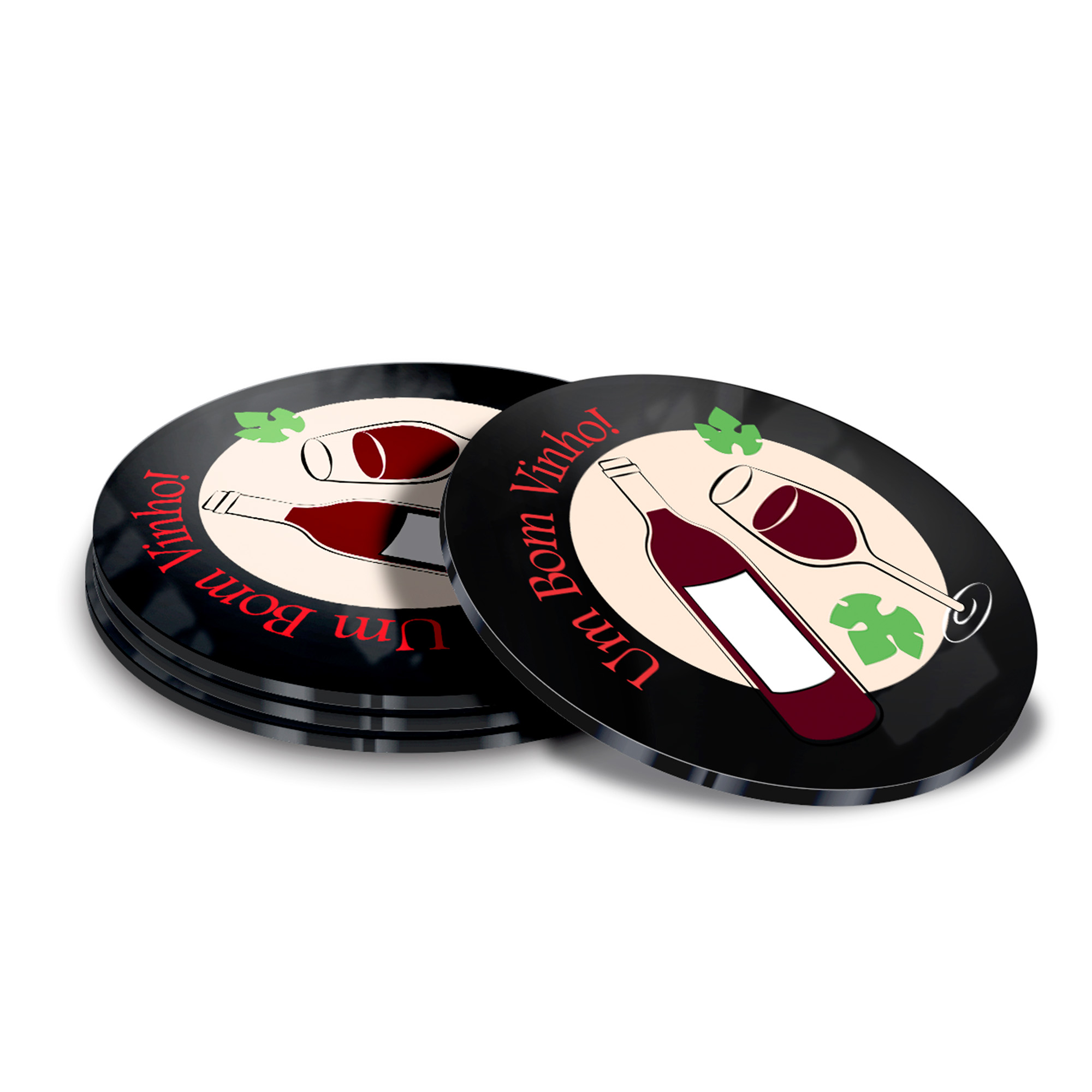 Porta Copos Acrílico 3mm Impressão Uv Preto 3mm