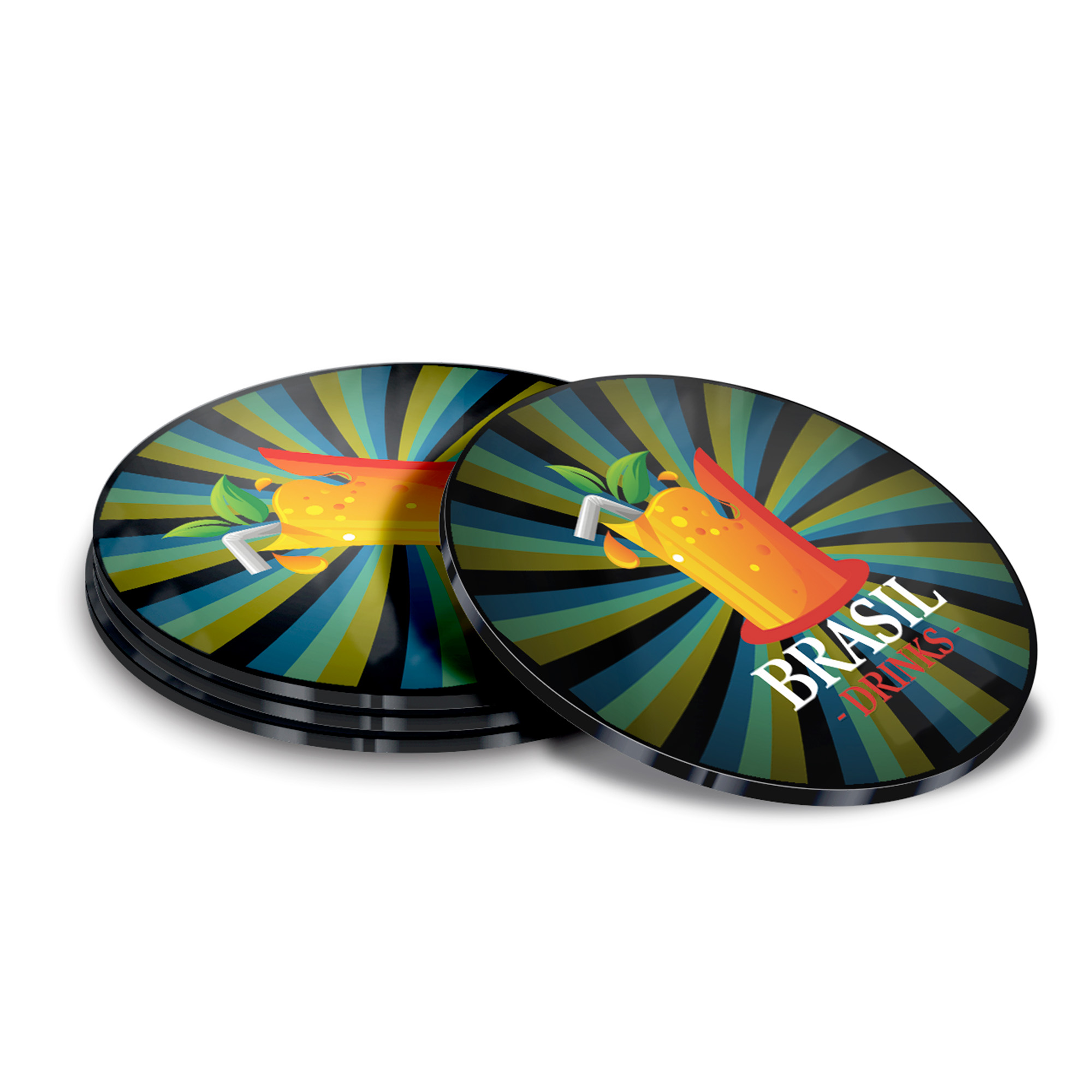 Porta Copos Acrílico 3mm Impressão Uv Preto 3mm