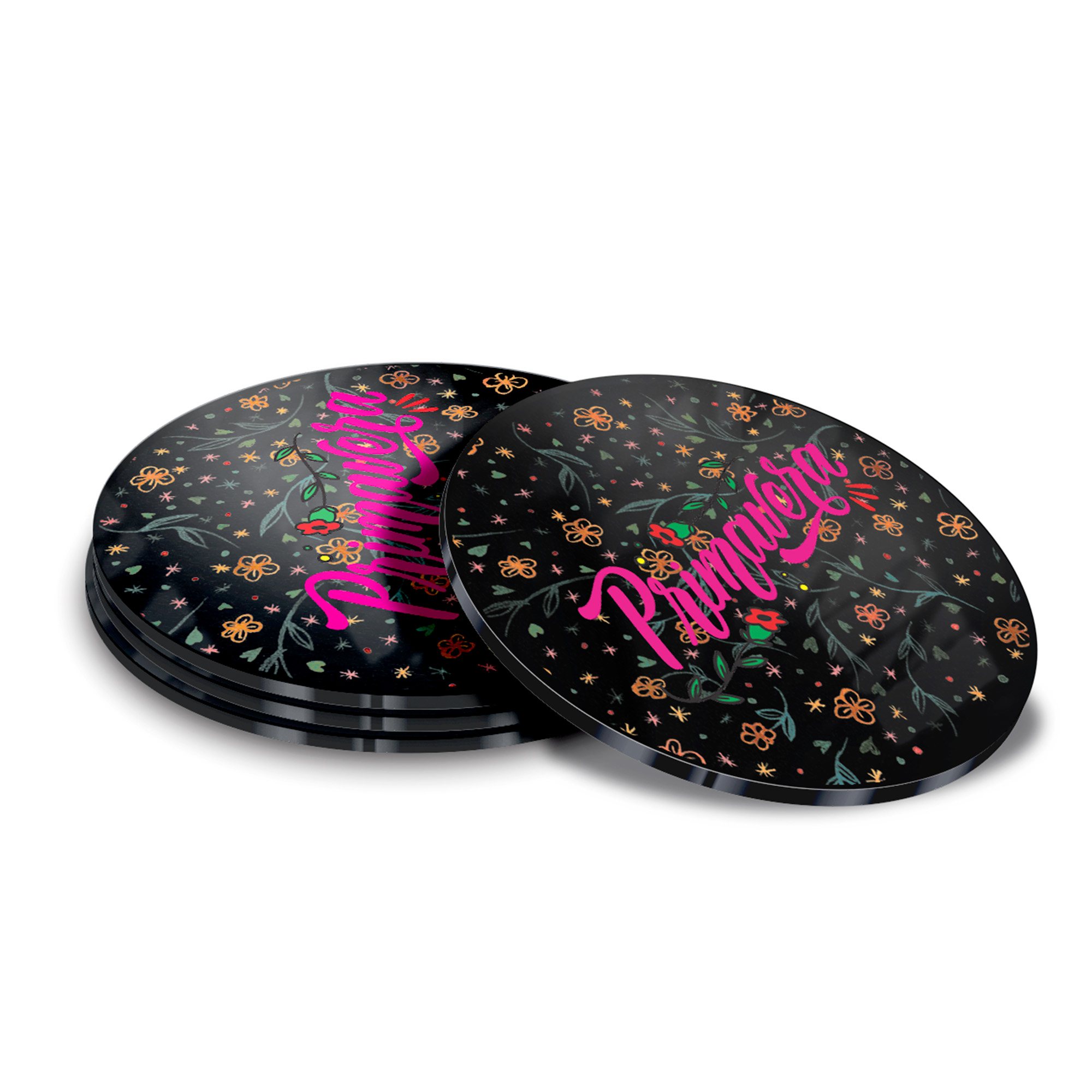 Porta Copos Acrílico 3mm Impressão Uv Preto 3mm