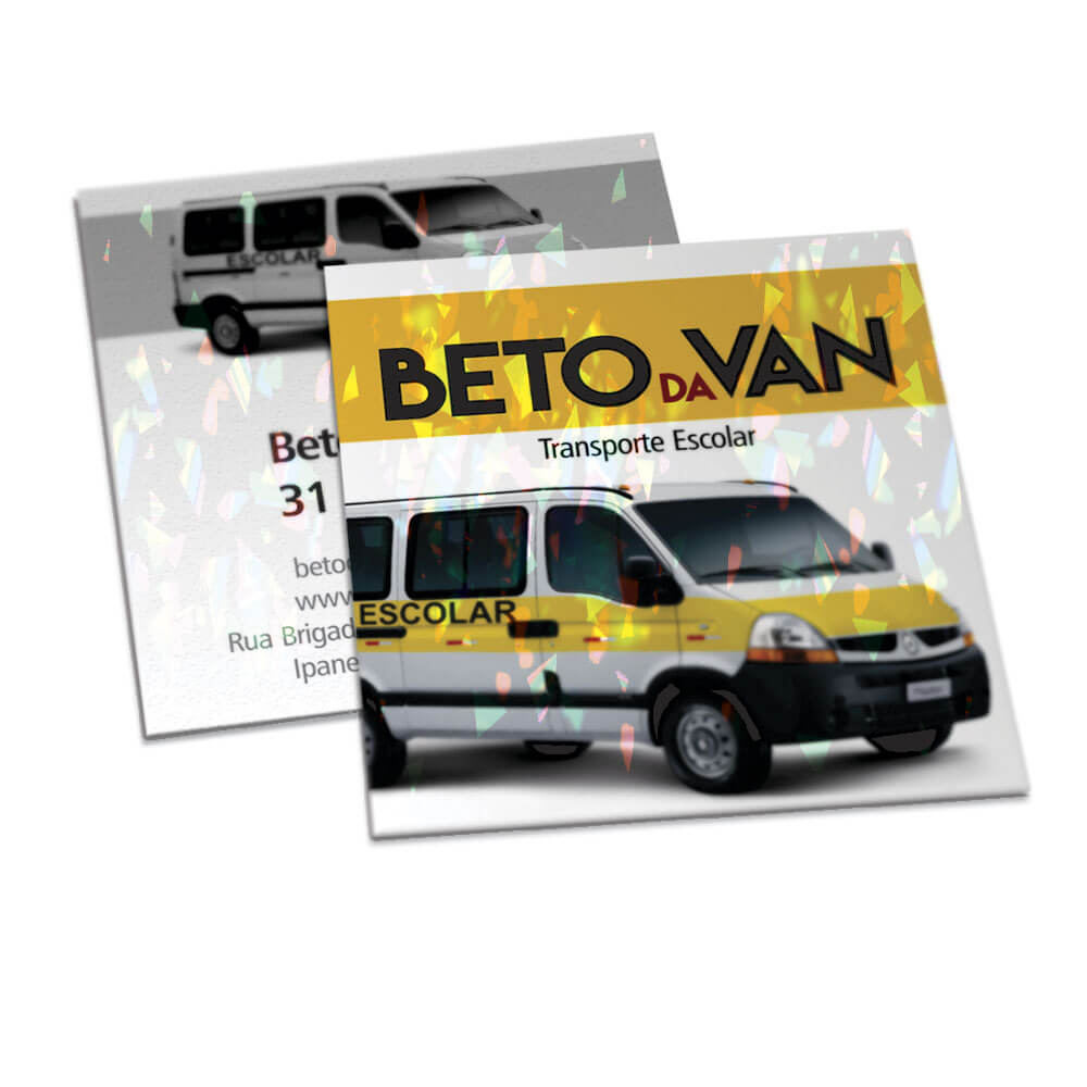 Postais Couchê 300g Laminação Holográfica Frente e Verso (91x102mm)