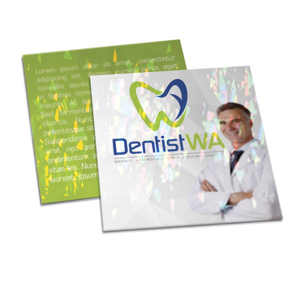 Postais Couchê 250g Laminação Holográfica Frente e Verso (91x102mm)