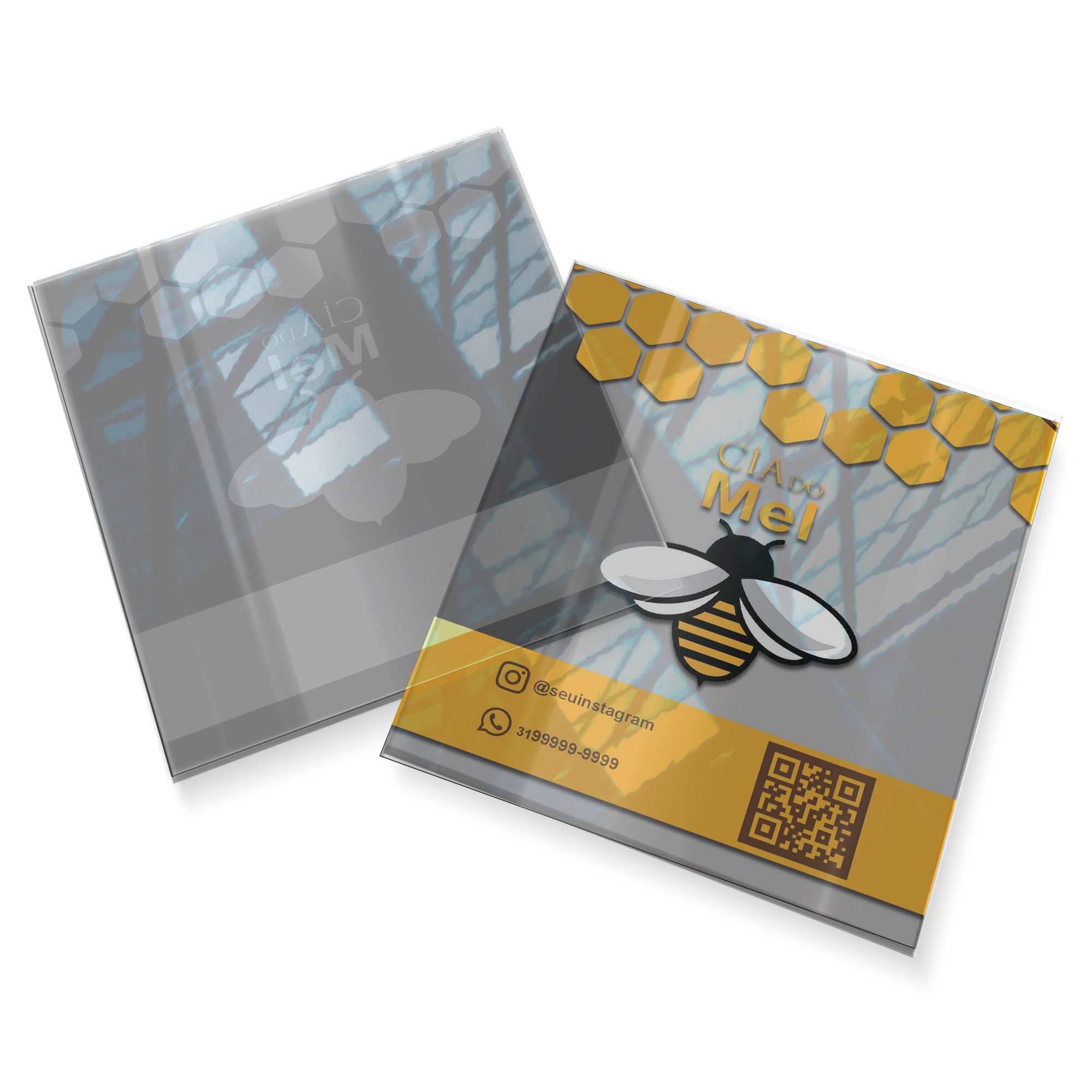 Postais Pvc 0,30mm Transparente Com Tinta Branca (91x102mm)