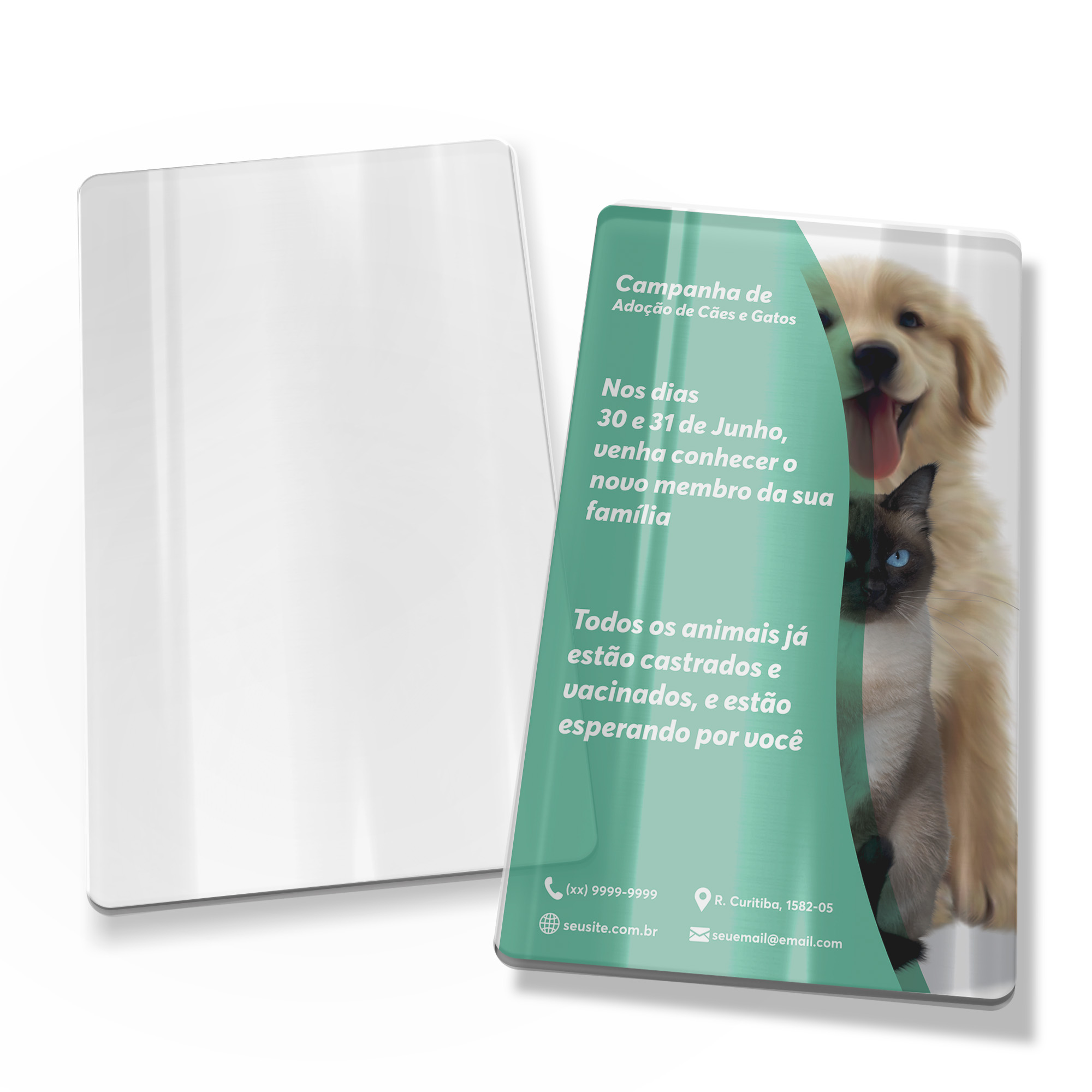 Postais Pvc 0,30mm Tránslucido Com Tinta Branca (91x153mm)