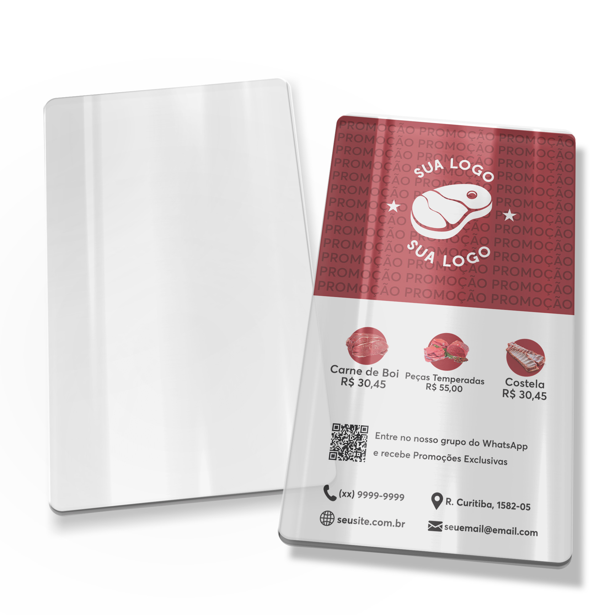 Postais Pvc 0,30mm Tránslucido Com Tinta Branca (91x153mm)