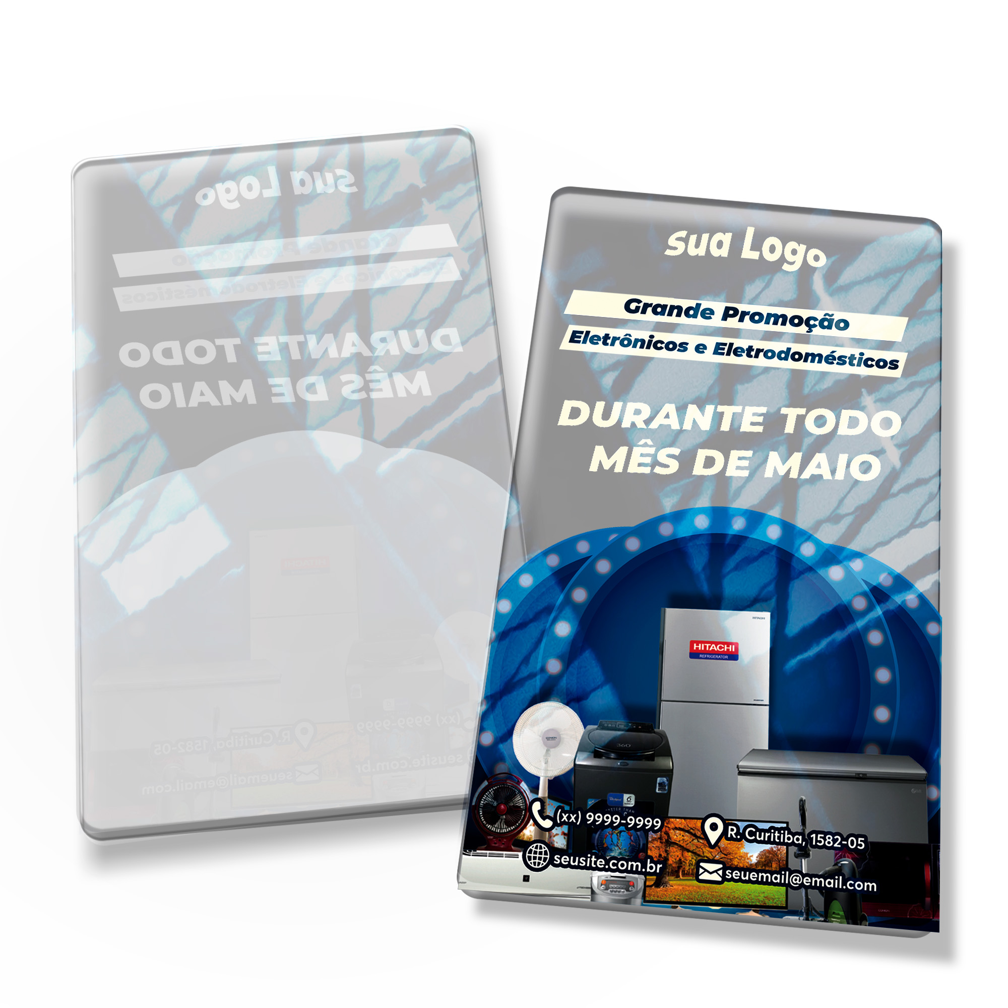 Postais Pvc 0,30mm Transparente Com Tinta Branca (91x153mm)