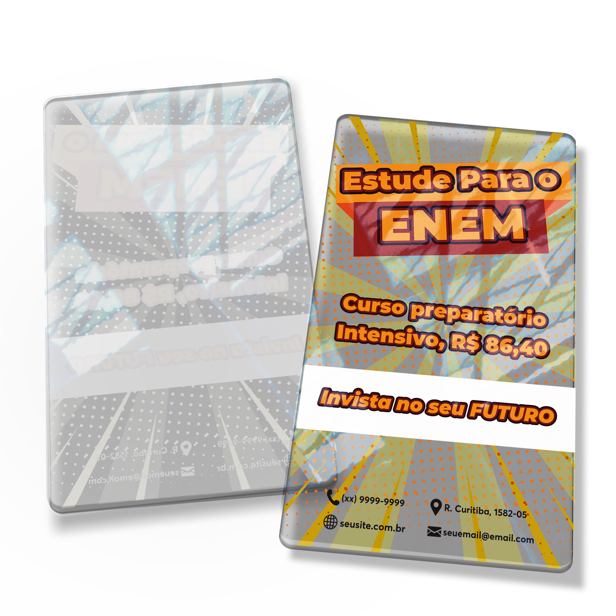 Postais Pvc 0,30mm Transparente Com Tinta Branca (91x153mm)