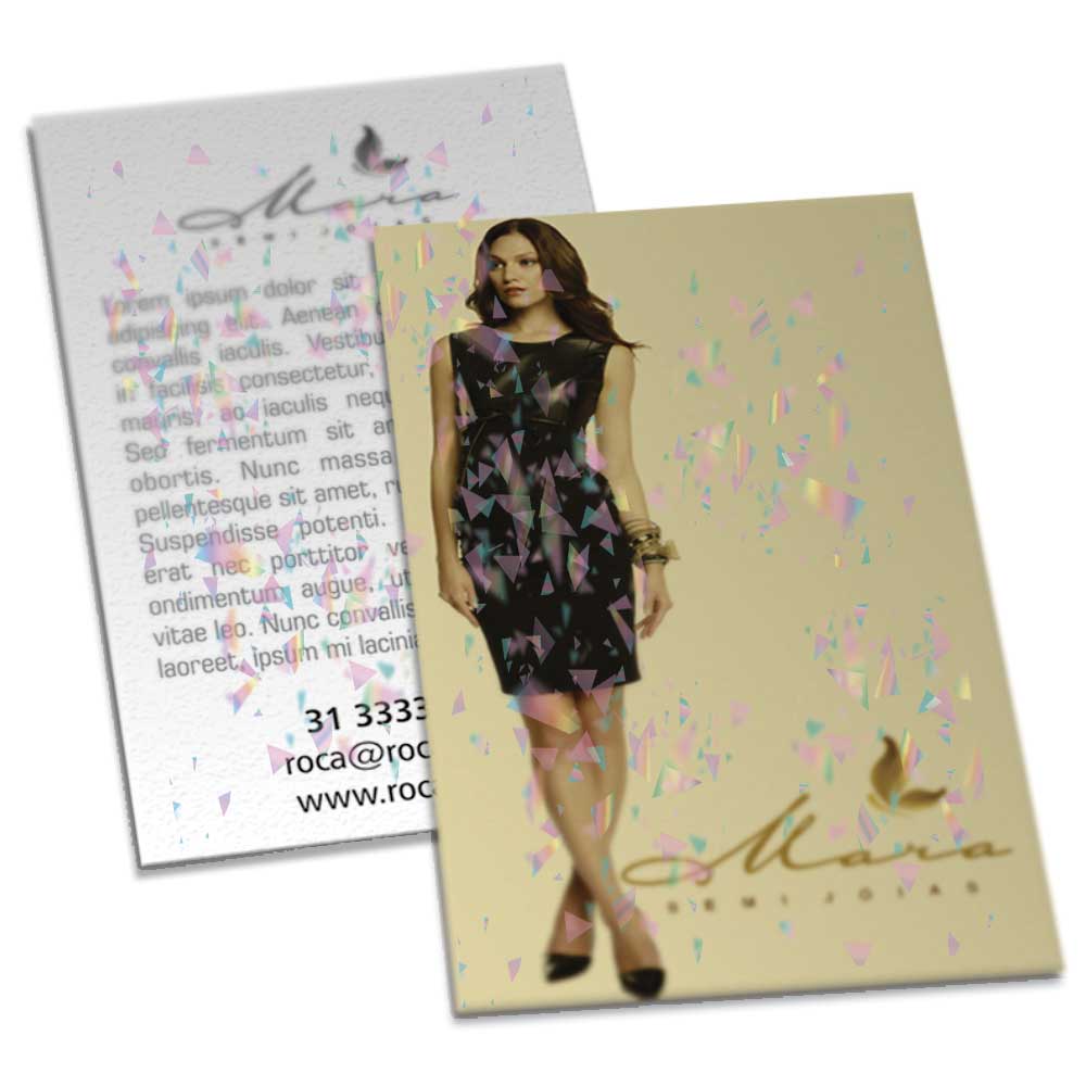 Postais Couchê 300g Laminação Holográfica Frente e Verso (91x153mm)