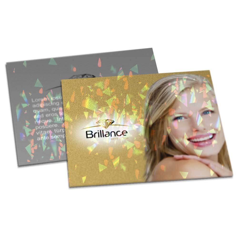 Postais Couchê 250g Laminação Holográfica Frente e Verso (182x153mm)