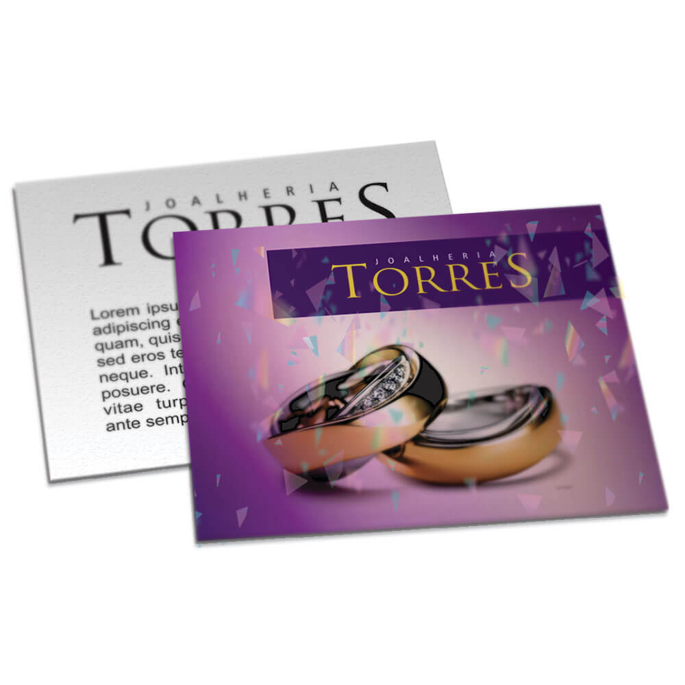 Postais Couchê 300g Laminação Holográfica Frente (182x153mm)