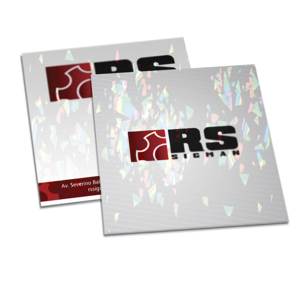 Postais Couchê 300g Laminação Holográfica Frente e Verso (91x102mm)