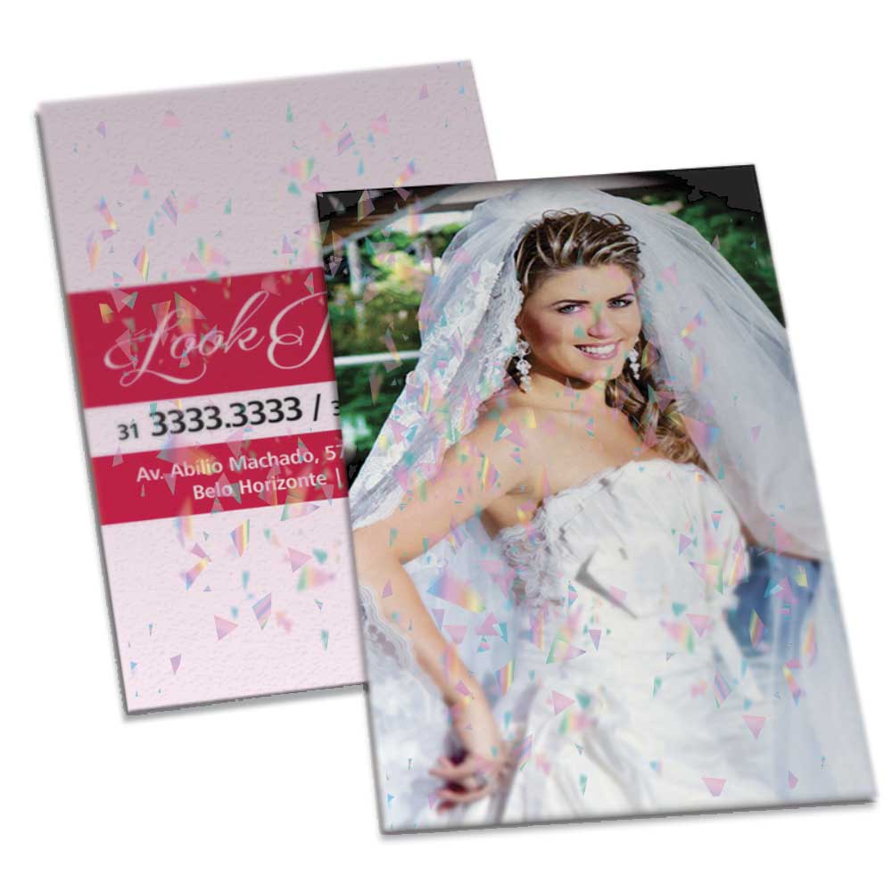 Postais Couchê 250g Laminação Holográfica Frente e Verso (91x153mm)