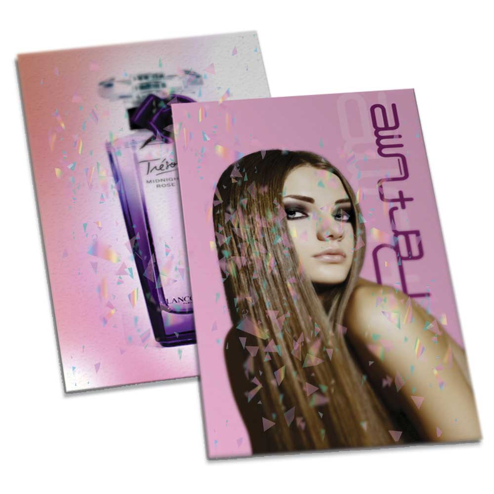 Postais Couchê 300g Laminação Holográfica Frente e Verso (91x153mm)