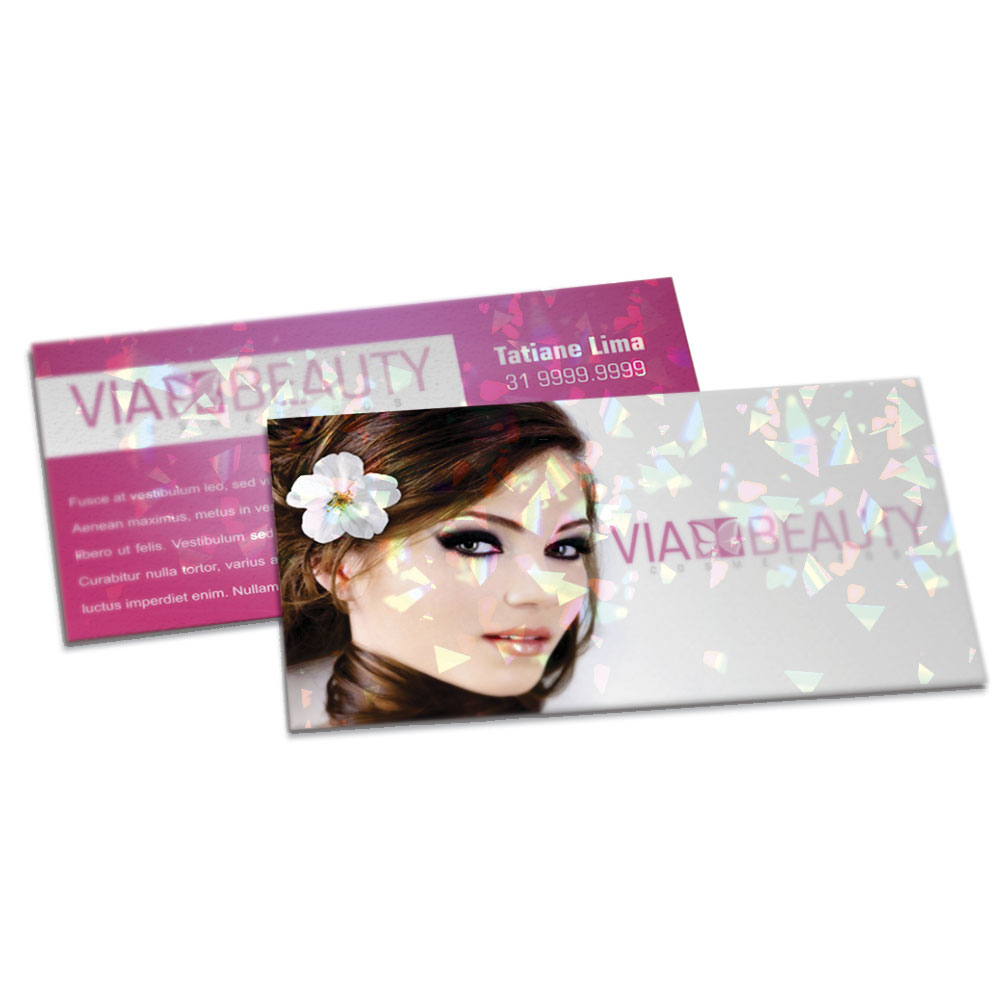 Postais Couchê 250g Laminação Holográfica Frente e Verso (182x102mm)